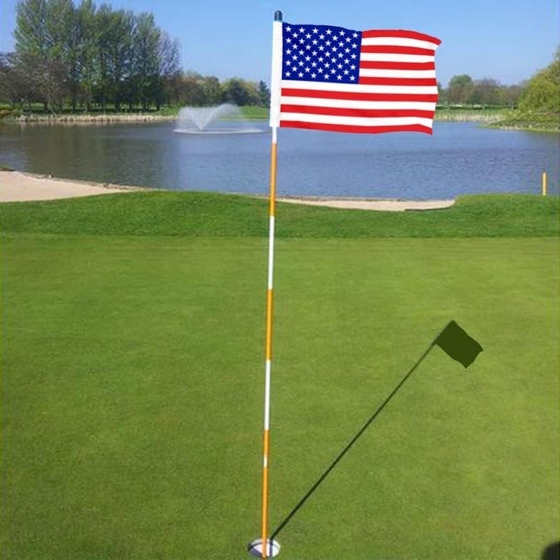 2BUT Standard Golf Flag Double Side American Golf Pin Flag Practic Putting Green Golf Flag For Backyard Garden Double-Sewn 600D Nylon Miniature Pin Flag (20"x13") - Image 4